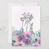 Invitation *~* Tenir les mains Pink Flowers Mariage de Partie (Dos)
