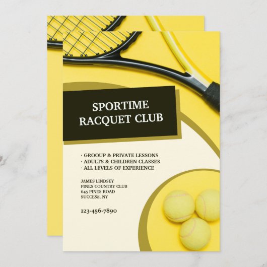 Invitation Tennis (Devant / Derrière)