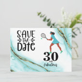 Invitation Tennis 30e anniversaire Enregistrer la date (Debout devant)