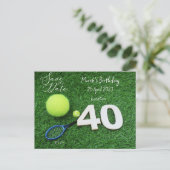 Invitation "Tennis" 40e anniversaire, réservez la  (Debout devant)