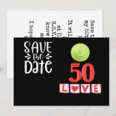 Invitation Tennis 50e anniversaire Enregistrer la date (Devant / Derrière)