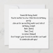 Invitation Tennis 50e anniversaire pour les Amoureux de les c (Dos)