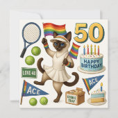 Invitation Tennis 50e anniversaire pour les Amoureux de les c (Devant)