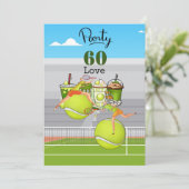 Invitation Tennis 60e Anniversaire balle de tennis numéro amo (Debout devant)