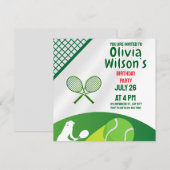 Invitation Tennis Anniversaire Party, Joueuse de Tennis Invit (Devant / Derrière)