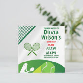 Invitation Tennis Anniversaire Party, Joueuse de Tennis Invit (Debout devant)