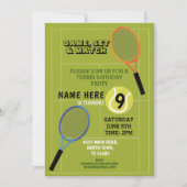 Invitation Tennis Anniversaire Soirée Sport Ball Rackets Cour (Devant)