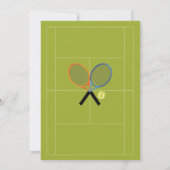 Invitation Tennis Anniversaire Soirée Sport Ball Rackets Cour (Dos)