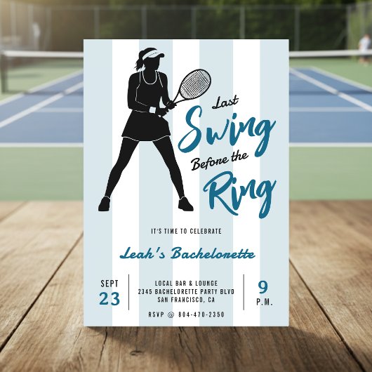 Invitation Tennis Bacheloretette Last Swing Before the Ring