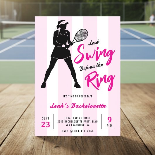 Invitation Tennis Bacheloretette Last Swing Before the Ring