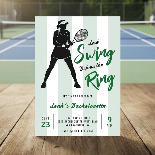 Invitation Tennis Bacheloretette Last Swing Before the Ring