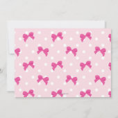 Invitation Tennis Coquette Pink Bow Photo Girl Anniversaire (Dos)