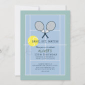 Invitation Tennis Court Racquet Blue Boy Anniversaire (Devant)