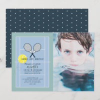 Tennis Court Racquet Blue Boy Photo Anniversaire