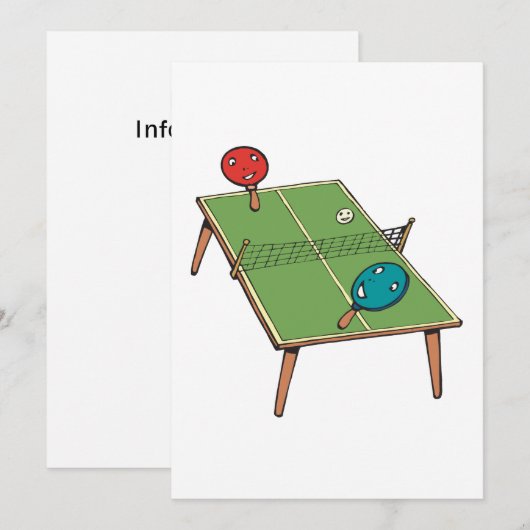 Invitation Tennis de table (Devant / Derrière)