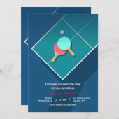 Invitation Tennis de table (Devant / Derrière)