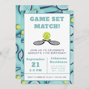 Invitation Tennis Enfants 11e Anniversaire Soirée Sport Raque