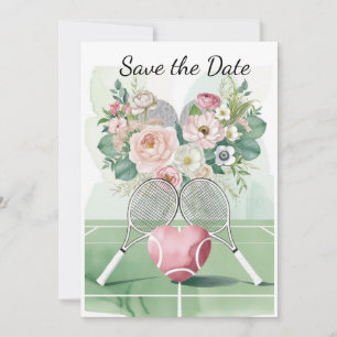 Invitation Tennis Enregistrer la date pour Joueur mariage aqu