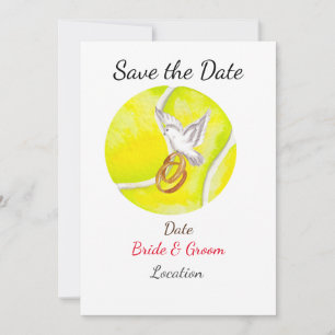 Invitation Tennis Enregistrer la date Tennis Player mariage