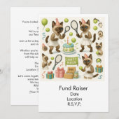 Invitation Tennis Fund Raiser pour les Amoureux de les chats (Devant / Derrière)