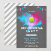 Invitation Tennis genre révéler l'invitation à la fête (Devant / Derrière)