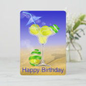 Invitation Tennis Margarita fête d'anniversaire (Debout devant)