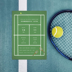 Invitation Tennis Match Watch Party Tennis Birthday Party