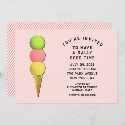 Invitation Tennis Party (Devant / Derrière)