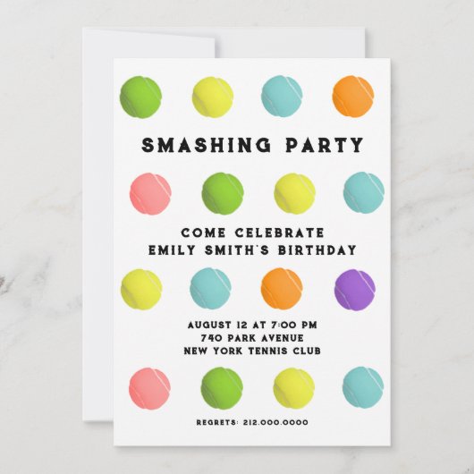 Invitation Tennis Party (Devant)