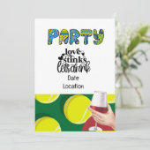 Invitation Tennis Payer Saint Valentin Amateurs de vin (Debout devant)