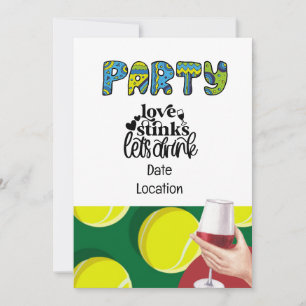 Invitation Tennis Payer Saint Valentin Amateurs de vin