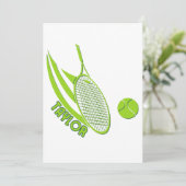 Invitation Tennis personnalisé avec nom (Debout devant)