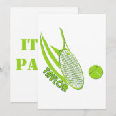 Invitation Tennis personnalisé avec nom (Devant / Derrière)