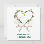 Invitation Tennis pour Sauvegarder la date du Mari (Devant)