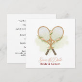 Invitation Tennis pour Sauvegarder la date du Mari (Devant / Derrière)