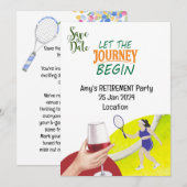 Invitation Tennis Retraite Party pour Joueuse (Devant / Derrière)