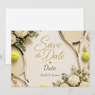 Invitation Tennis Sauvegarder la date pour le mariage de joue