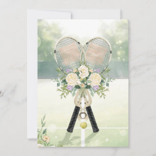 Invitation Tennis Sauvegardez la date pour le mariage de joue