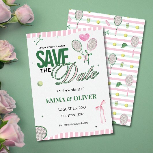 Invitation Tennis Save the Date Wedding Card