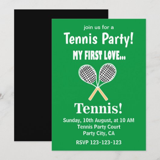 Invitation Tennis Sports (Devant / Derrière)