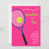 Invitation Tennis Sports Anniversaire de enfant Party Pink Gi (Devant)