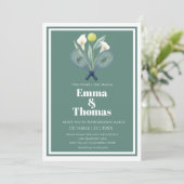 Invitation Tennis Thématique Tenniscore Mariage Calla Lilies (Debout devant)