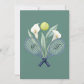 Invitation Tennis Thématique Tenniscore Mariage Calla Lilies (Dos)