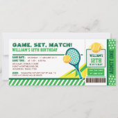 Invitation Tennis Ticket Pass Anniversaire (Devant)