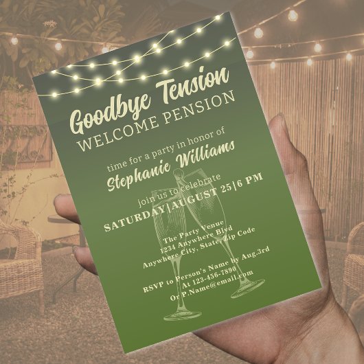 Invitation Tension d'adieu à la retraite Jardin d'été