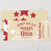 Invitation Tente Cirque moderne Anniversaire Ticket Party (Devant / Derrière)