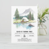 Invitation Tente d'aquarelle dans les pins Anniversaire (Debout devant)