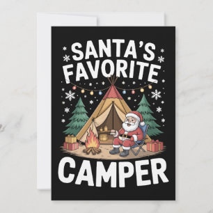 Invitation Tente de camping de Noël au feu de camp préféré du