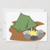Invitation Tente de camping et feu de camp Aventure en plein  (Devant)