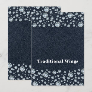 Invitation Tente de nourriture de table à paillettes Denim & 